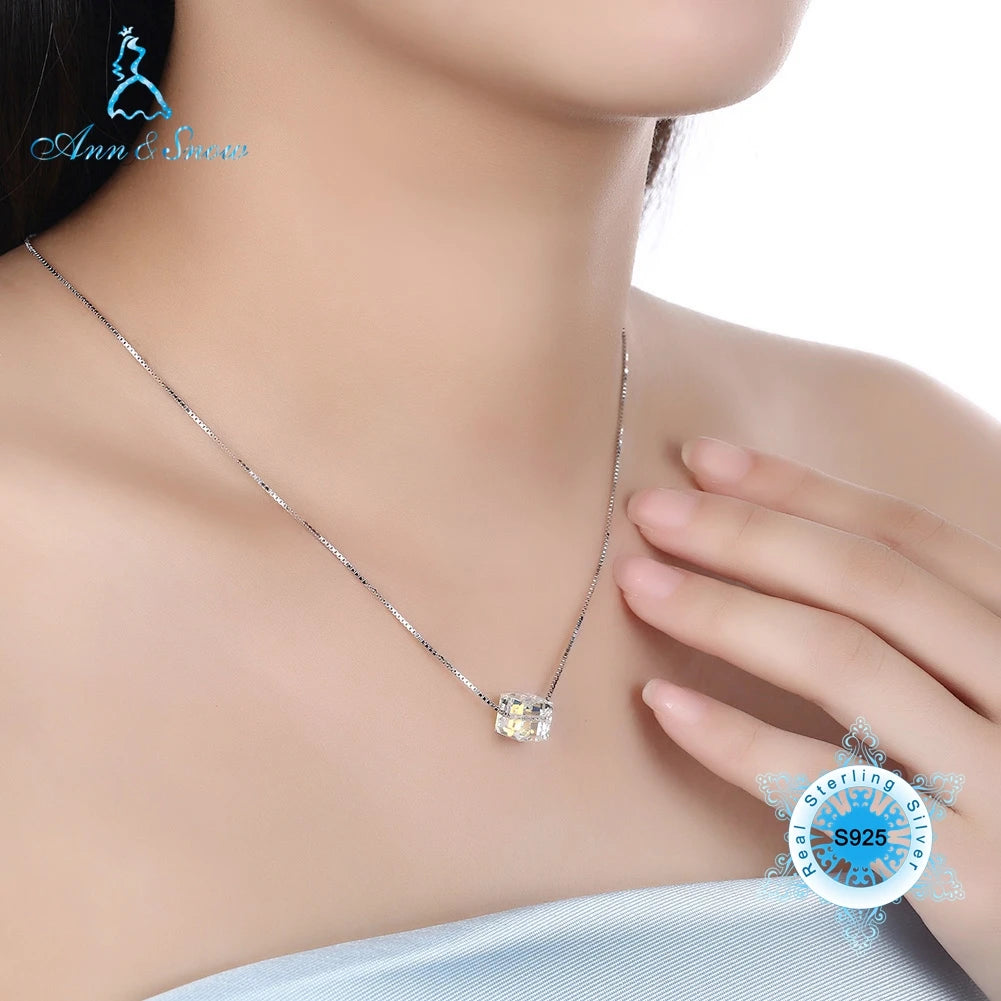 925 Sterling Silver Cubic Zircon Stone Necklaces For Women Gros Collier Femme Jewelry 925 Silver Necklaces Woman High Quality