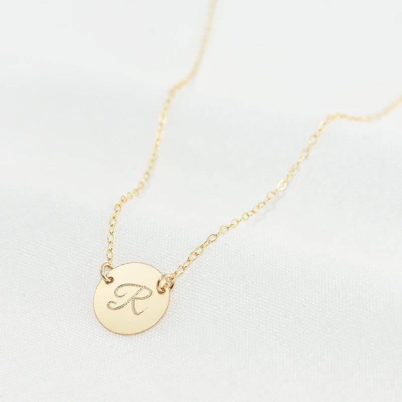 Coin Necklace Handmade Gold Choker Gold Filled Pendant  Boho Collier Femme Letter Necklace Kolye Collares Women Jewelry