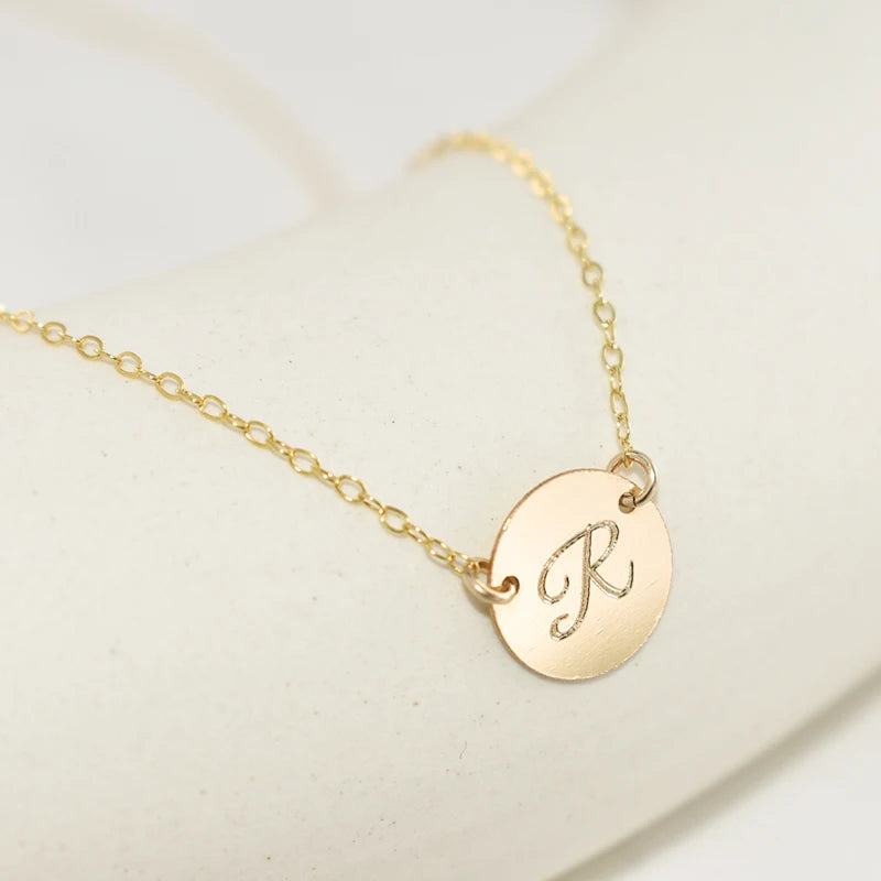 Coin Necklace Handmade Gold Choker Gold Filled Pendant  Boho Collier Femme Letter Necklace Kolye Collares Women Jewelry