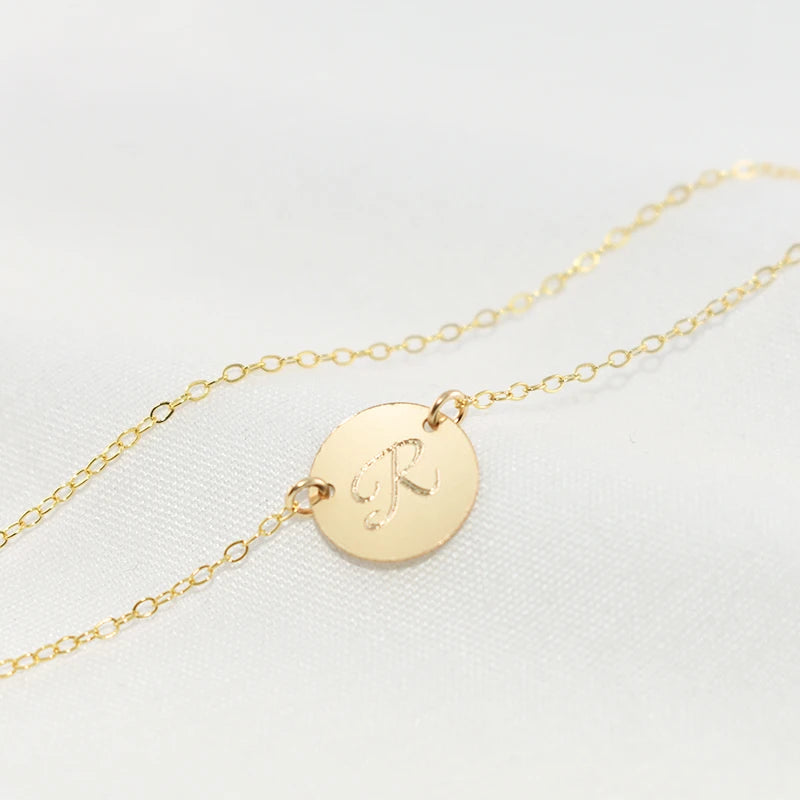 Coin Necklace Handmade Gold Choker Gold Filled Pendant  Boho Collier Femme Letter Necklace Kolye Collares Women Jewelry