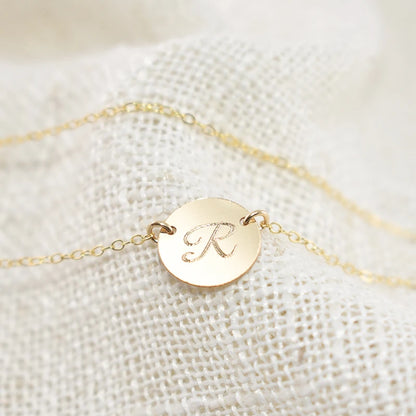 Coin Necklace Handmade Gold Choker Gold Filled Pendant  Boho Collier Femme Letter Necklace Kolye Collares Women Jewelry