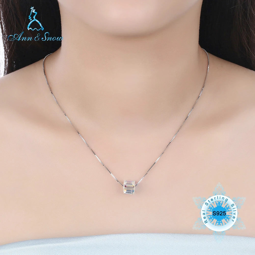 925 Sterling Silver Cubic Zircon Stone Necklaces For Women Gros Collier Femme Jewelry 925 Silver Necklaces Woman High Quality