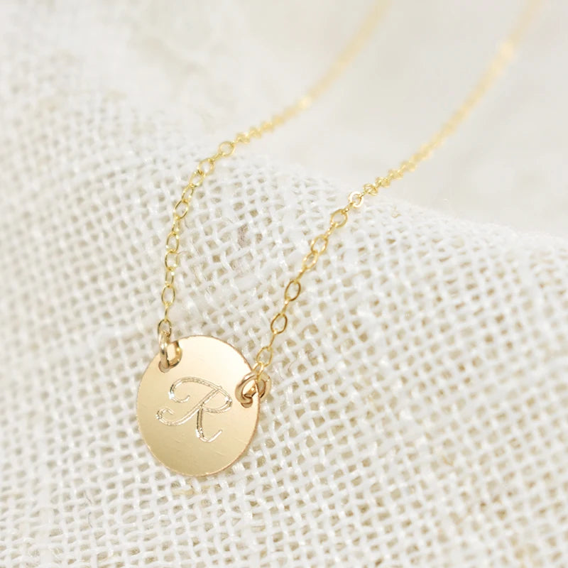 Coin Necklace Handmade Gold Choker Gold Filled Pendant  Boho Collier Femme Letter Necklace Kolye Collares Women Jewelry