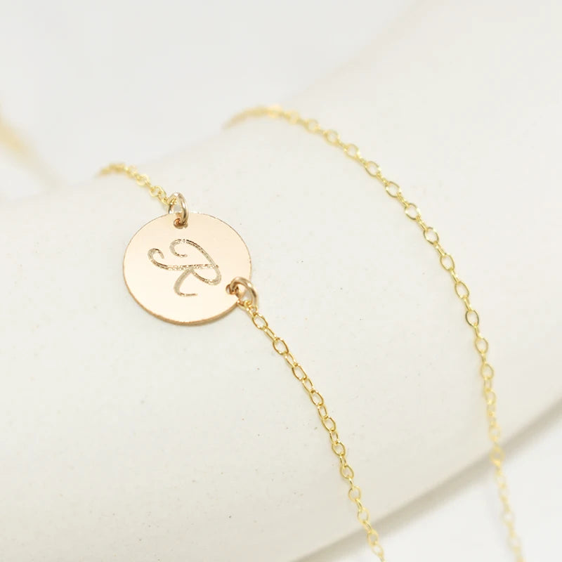 Coin Necklace Handmade Gold Choker Gold Filled Pendant  Boho Collier Femme Letter Necklace Kolye Collares Women Jewelry