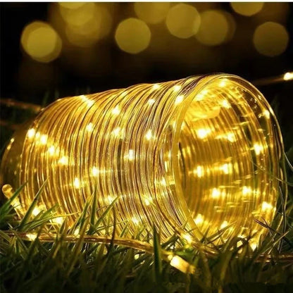 Solar Rope Lights Solar LED Light Path Deck Outdoor Garden Solar String Lights Waterproof Outdoor Lighting Strips 8 Light Modes