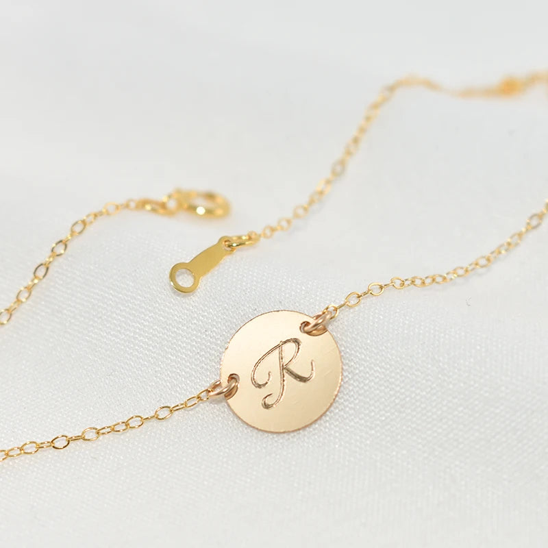 Coin Necklace Handmade Gold Choker Gold Filled Pendant  Boho Collier Femme Letter Necklace Kolye Collares Women Jewelry