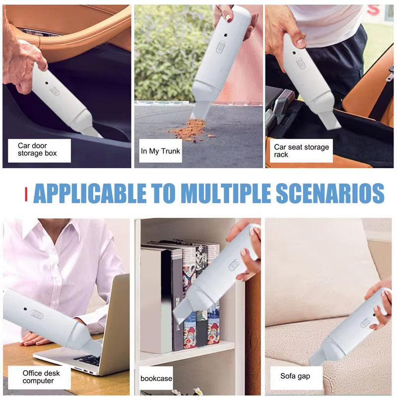 Ultimate Portable Cordless Car Vacuum - USB Rechargeable, Lightweight & Powerful for Effortless Cleaning