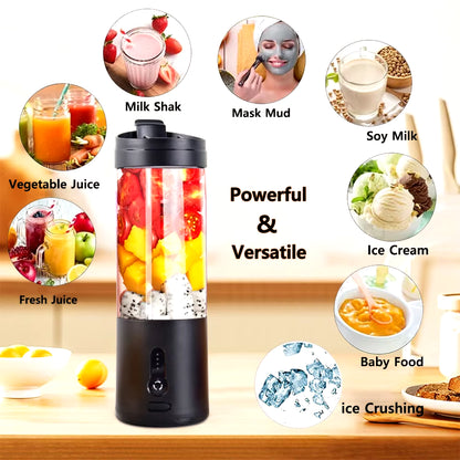 Elevate Your Smoothie Game with the USB Rechargeable Mini Portable Juicer Blender - Perfect for Fresh Fruit Juice on the Go!